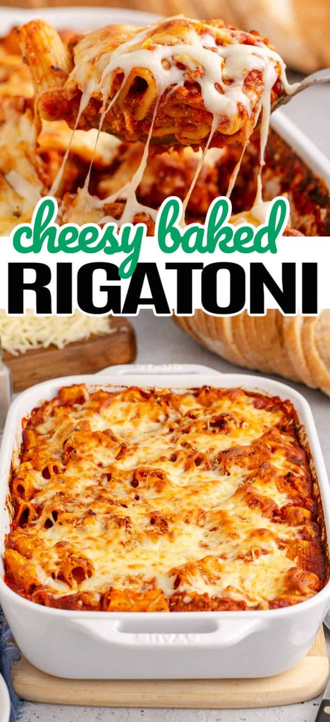 Baked Rigatoni, Yummy Pasta, Italian Comfort Food, Rigatoni Pasta, Rigatoni, Pasta Recipe, Comfort Food, Pasta