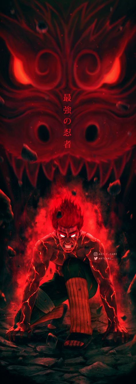 By ArtCami_ [Twitter] #migthguy #anime #guysensei #narutoshippuden #mightguywallpaper Might Guy 8 Gates, Guy Naruto, Might Guy, Anime Character, Naruto, Wallpapers, Red, Anime