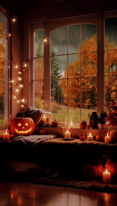 How To Hang Garland On Mantel, Christmas Garland Mantle, Halloween Bedroom Decor, Fall Room Decor, Thanksgiving Background, Halloween Bedroom, Thanksgiving Wallpaper, Autumn Magic, Autumn Scenery