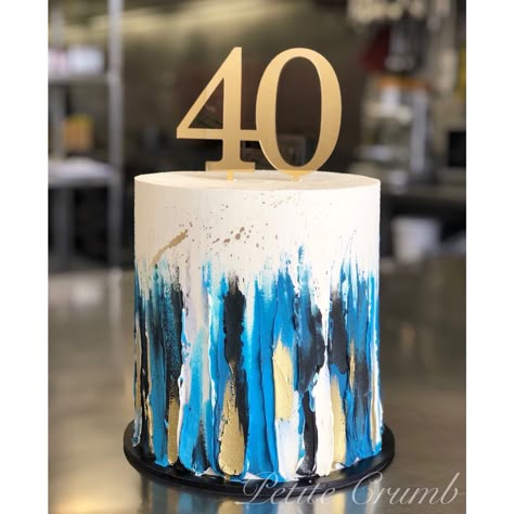 Fortieth cake topper Mens Buttercream Cake, Fortieth Birthday Cake, Buttercream Birthday Cakes For Men, Buttercream Cakes For Men, Buttercream Cake Designs For Men, 40th Birthday Cake For Men, 40 Cake Topper, 40th Birthday Cakes For Men, Chocolate Cake Toppers