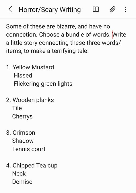 Three Word Prompts, Slasher Writing Prompts, Three Word Writing Prompts, Thriller Prompts Writing Inspiration, Thriller Story Prompts, Scary Dialogue Prompts, Writing Prompts Thriller, Thriller Writing Prompts, Writing Prompts Horror