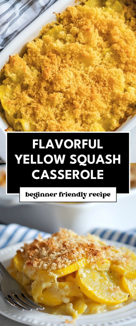 Image for Flavorful Yellow Squash Casserole Squash Casserole With Bread Crumbs, Yellow Squash Side Dish Recipes, Squash Casserole With Jiffy Cornbread, Yellow Squash Recipe, Easy Squash Recipes, Summer Squash Casserole, Yellow Squash Casserole, Yellow Squash Recipes, Squash Casserole Recipes