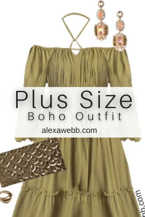 Two plus size spring boho dress outfits for brunches, weddings, vacation dinners, or anytime you want to feel a bit glamorous! Alexa Webb Casual Wedding Outfit Guest Spring, Vacation Dinners, Casual Wedding Outfit Guest, Plus Size Wedding Outfits, Dinner Outfits Casual, Plus Size Boho Clothing, Boho Dress Outfit, Spring Outfits Boho, Curvy Boho