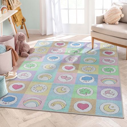 Well Woven Care Bears BaBy Badges Multi Rug - Wayfair Canada Care Bears Blanket, Care Bear Nursery Ideas, Carebear Room Decor, Carebear Nursery Ideas, Care Bears Nursery Theme, Care Bears Bedroom, Care Bears Nursery, Care Bear Bedroom, Care Bear Room