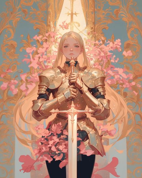 Female Paladin Dnd, Pink Armor, Paladin Dnd, Fantasy Ocs, Dnd Party, Dnd Ideas, Dungeons And Dragons Characters, Comic Manga, Wow Art