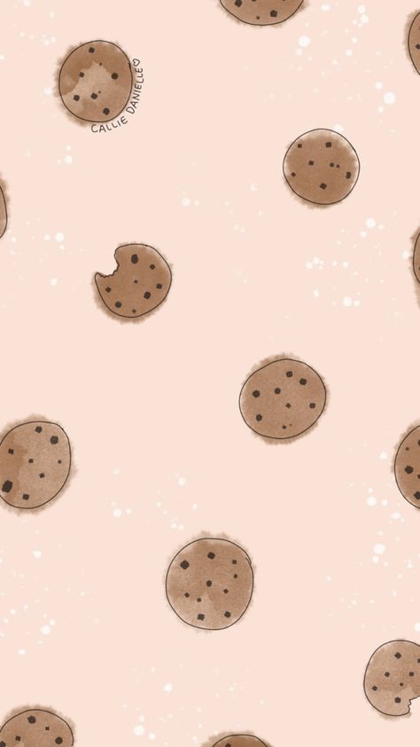 Cute Baking Wallpaper, Wallpaper Cookies Backgrounds, Baking Wallpaper, Background Screensavers, Cookie Drawing, Christmas Preppy, Mini Books Diy, Cute Home Screen Wallpaper, Pink Cookies