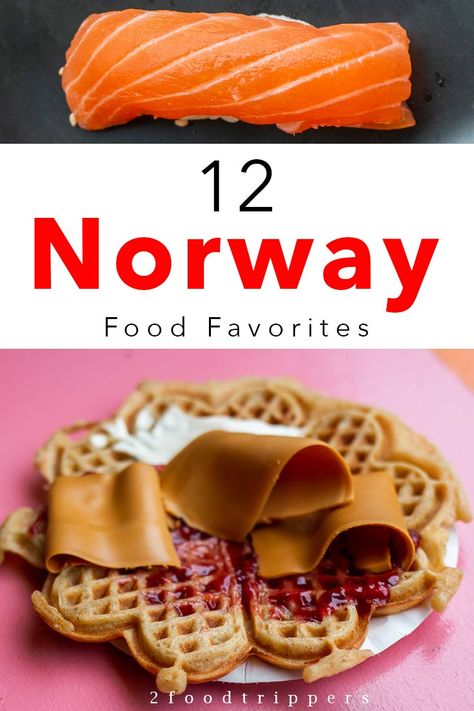 You won't want to miss our Norway food favorites when you visit the land of the midnight sun for the first time. This list of Norwegian foods includes brown cheese, salmon and hot dogs. Hot dogs? Yes, hot dogs. #Norway #NorwayFood #NorwegianFood