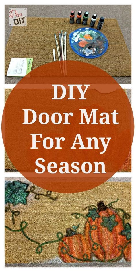 Make your own DIY door mats for any season at a fraction of the cost with this tutorial Painting Door Mats, Diy Door Mat Ideas, Painting Door Mats Diy, Diy Door Mats, Sellable Crafts, Door Mat Diy, Room Decor Crafts, Art Door, Diy Crafts For Adults