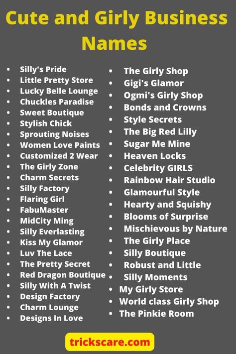 cute and girly business names Girly Business Names, Cute Small Business Names, Small Business Names Ideas, Cute Business Names, Cute Small Business, Girly Essentials, Florence Fashion, Business Name Ideas, Fancy Shop