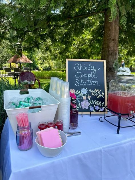 60 AWESOME HIGH SCHOOL GRADUATION PARTY IDEAS - Stylin by Sarita Shirley She’s Not Graduating, Shirley Temple Grad Party, Shirley Temple Drink Station, Shirley Temple Bar For Grad Party, Open House Ideas For Seniors Food, Shirley Temple Station Grad Party, Shirley Temple Station, Graduation Drink Station Ideas, Shirley Temple Bar Grad Party