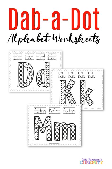 Dauber Worksheets Free, Dot Alphabet Free Printable, Playgroup Themes, Dot Worksheets, Do A Dot, Letter Worksheets, Preschool Class, Dot Markers, Alphabet Worksheets