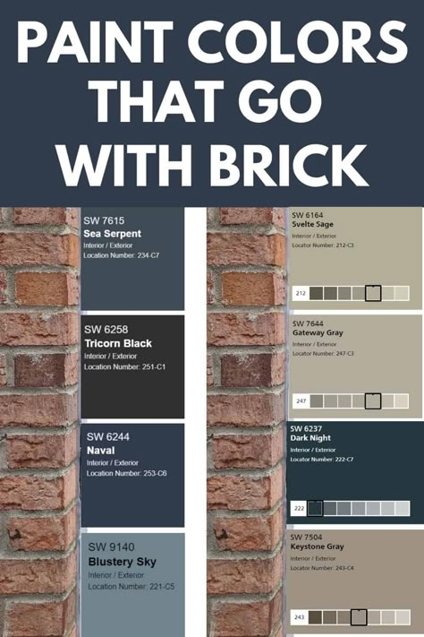 10 exterior paint colors for brick homes. Whether these colors are used on the exterior trim, front doors, shutters, or siding, they all compliment the colors and tones of red brick. #brick #paintcolors #exterior #painting Red Brick House Exterior, Brick Homes, Outside Paint, Exterior House Colors Combinations, House Paint Color Combination, Orange Brick, Exterior House Paint Color Combinations, Home Exterior Makeover, Exterior Painting