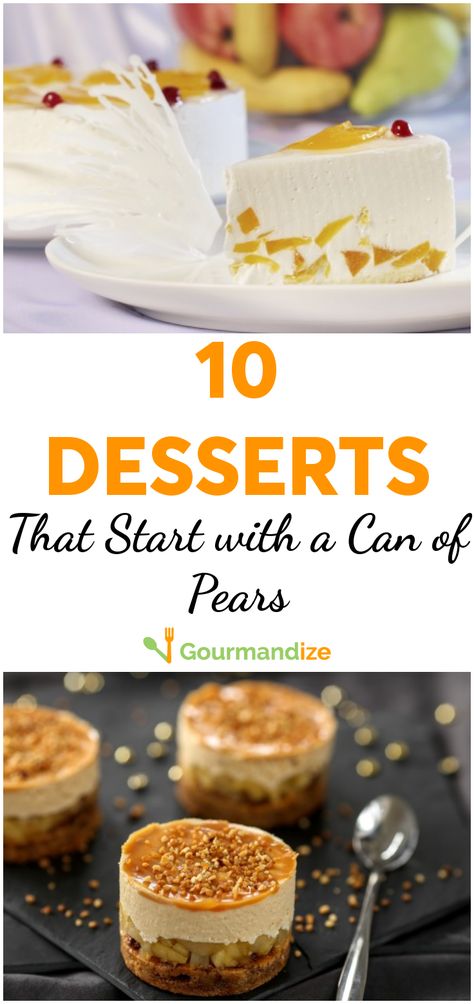 Fancy Pear Desserts, Pear Desserts Easy, Canned Pear Dessert Recipes Easy, Dessert With Canned Pears, Canned Pears Dessert, Canned Pear Desserts, Quick Fancy Desserts, Canned Pears Recipes Simple, Can Pears Recipes Easy