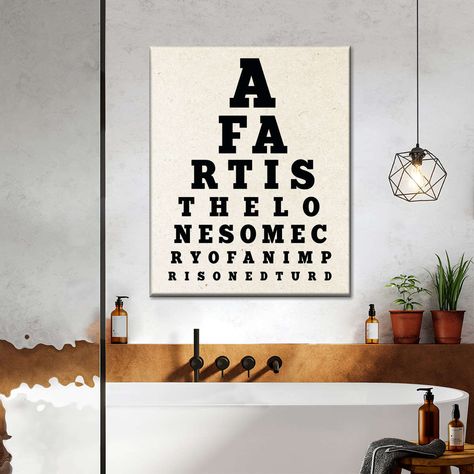 Funny Fart Eye Chart Digital art Canvas Wall Art will put a smile on your face for sure! This funny canvas print adds character to any space and is sure to stimulate a conversation! Funny Guest Bathroom Ideas, Bathroom Picture Ideas Wall Art, Bathroom Wall Art Ideas, Bathroom Quotes Decor, Bathroom Artwork Ideas, Funny Wall Art Quotes, Bathroom Canvas Art, Bathroom Quotes Funny, Fart Humor