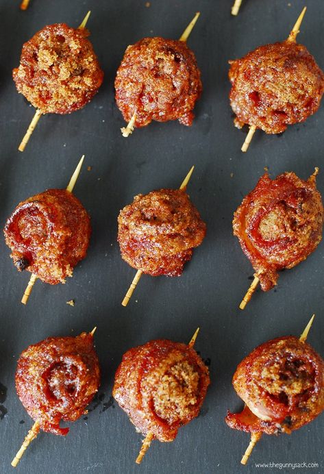 This easy appetizer recipe for Sweet and Spicy Bacon Wrapped Meatballs is perfect for parties. It's a game day recipe that everyone will enjoy. Fall Party Appetizers, Wrapped Meatballs, Sweet And Spicy Bacon, Bacon Wrapped Meatballs, Bite Size Appetizers Easy, Spicy Bacon, Grape Jelly Meatballs, Fall Appetizers, Bacon Appetizers