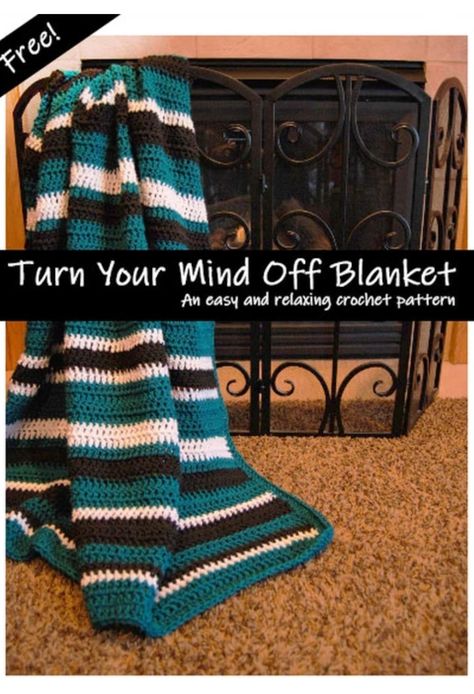 Easy free crochet pattern on website blanket afghan Crochet A Blanket, Stitches Pattern, Striped Crochet Blanket, Crochet Throw Pattern, Throw Blanket Pattern, Chunky Crochet Blanket, Crochet Blanket Pattern Easy, Crochet Afghan Patterns Free, Crochet Stitches For Blankets