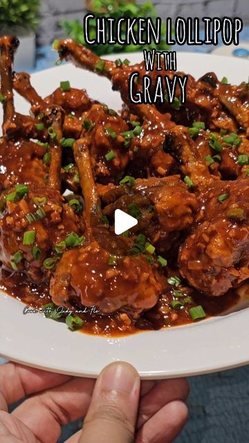 Chicken Lollipops Recipe, Onion Greens, Chicken Lollipop, Chicken Powder, Marinate Chicken, Lollipop Recipe, Schezwan Sauce, Water Spring, Chicken Lollipops