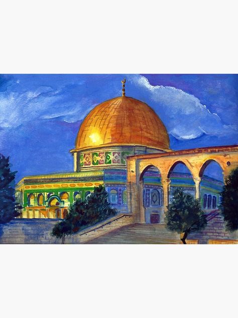 Mosque Drawing, Islam Art, Sky Art Painting, Mosque Art, Islamic Art Canvas, Islamic Wallpaper Hd, Dome Of The Rock, Mosque Architecture, Aesthetic Life