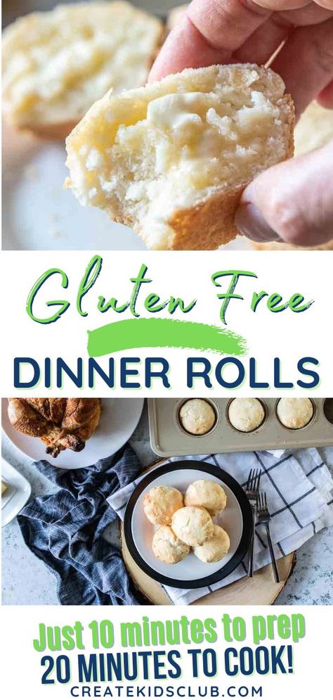 Gluten Free Dinner Rolls come out of the oven soft and delicious. Simple to make in a few easy steps then baked in a muffin tin for individual gluten free, dairy free rolls. If you like Rhodes rolls, you'll love this gluten free option! Our recipe for gluten-free yeast rolls can be enjoyed by everyone even if they don’t need the gluten-free version. Gf Yeast Rolls Gluten Free, Gluten Free Dinner Rolls Easy No Yeast, Gluten Free Dinner Rolls No Yeast, Quick Gluten Free Dinner Rolls, Gluten Free Dairy Free Rolls Easy, Easy Gluten Free Rolls Recipe, Gluten Free Hot Rolls, Gluten Free Yeast Free Rolls, Easy Gluten Free Dinner Rolls