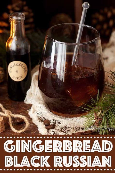 GINGERBREAD BLACK RUSSIAN #blackrussian #gingerbreadblackrussian #gingerbreadcocktail #gingerbread #littlesugarsnaps Black Russian Drink, Slow Roast Beef, Fun Party Drinks, Frozen Drink Recipes, Frozen Cocktail Recipes, Fantastic Recipes, Homemade Soda, Festive Food, Homemade Candy