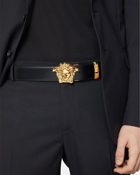 Versace Barocco Reversible Leather Belt for Men | US Online Store Versace Belt Men, Mens Designer Belts, Belt For Men, Luxury Belts, Versace Home, Versace Belt, Branded Belts, Designer Belts, Belt Style