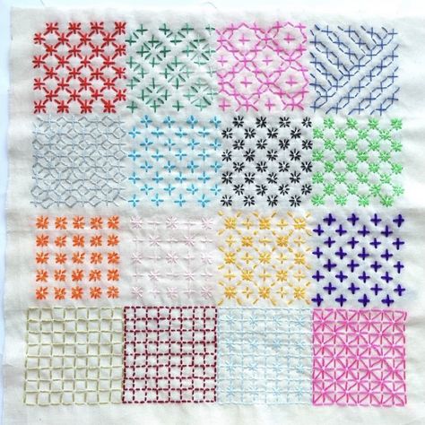 Simple Sashiko Pattern, Shashiko Embroidery Quilt, Sashiko Projects Ideas, Sashiko Embroidery Patterns Free, Sashiko Pattern Free, Monthly Resolutions, Boro Embroidery, Sashiko Patchwork, Sashiko Quilting