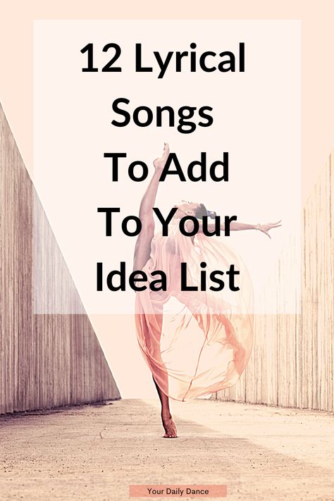 Best Songs For Lyrical Dance, Christian Lyrical Dance Songs, Musical Theater Songs For Dance, Good Contemporary Dance Songs, Contemporary Dance Playlist, Lyrical Dance Songs Solo, Best Lyrical Dance Songs, Songs For Lyrical Dance, Lyrical Duet Songs