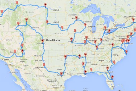 Usa Road Trip Map, Travel United States, United States Road Trip, Road Trip Across America, Road Trip Photography, Great American Road Trip, Road Trip Map, Rv Road Trip, East Coast Road Trip