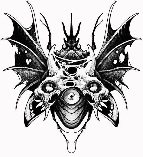 Satanic Tattoos, Beetle Tattoo, Insect Tattoo, Bug Tattoo, Sharpie Tattoos, Flash Tattoo Designs, Creepy Tattoos, Moth Tattoo, Spooky Tattoos