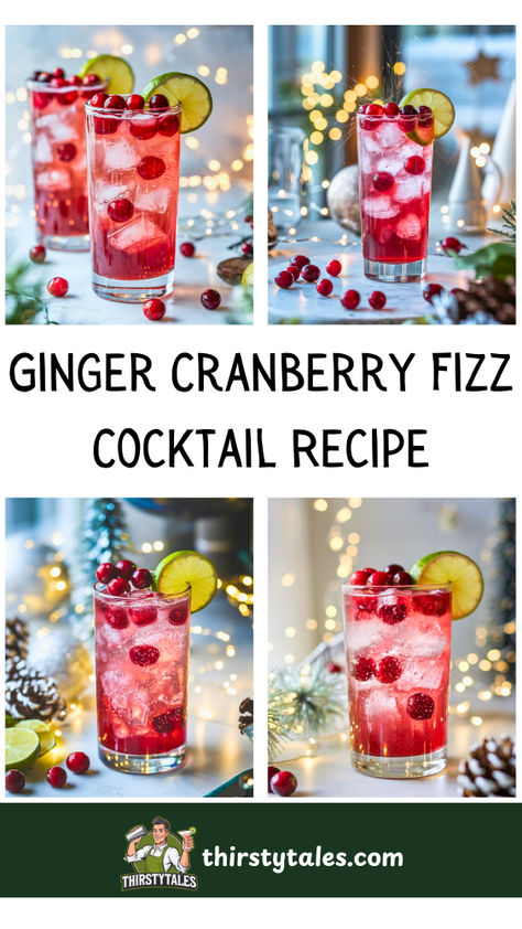 "Discover the refreshing Ginger Cranberry Fizz Cocktail Recipe that's  perfect for any occasion! This delightful drink combines the zesty flavors  of ginger with the tartness of cranberry, creating a vibrant Cranberry  Ginger Cocktail. Perfect for parties, this Cranberry Ginger Ale Cocktail is  a must-try among Cranberry Cocktails. Elevate your gatherings with this  easy-to-make Ginger Ale Drink, featuring a fizzy twist that will impress  your guests!" Cranberry Ginger Ale Champagne Cocktail, Drinks With Cranberry Ginger Ale, Cranberry Ginger Cocktail, Cranberry Ginger Beer Cocktail, Fresh Cranberry Cocktail, Gingerbeer Cocktail Christmas, Cranberry Fizz Cocktail, Canada Dry Cranberry Ginger Ale Cocktail, Cranberry Ginger Ale Cocktail