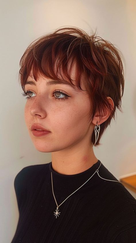 Pixie Cuts For Round Faces, Cuts For Round Faces, Pixie Cut Round Face, Classic Pixie, Trendy Haircuts Medium, Pixie Haircut For Round Faces, Soft Fringe, Style Transformation, Dyed Hair Inspiration