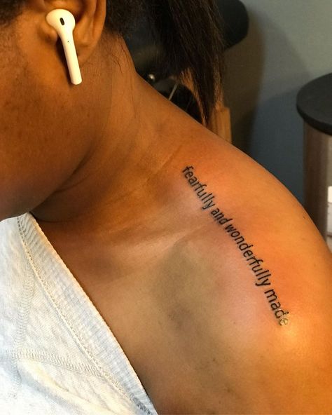 Faith Hudgens on Instagram: “Fearfully🥀 and WONDERFULLY✨made❗️ . To book your small simple tattoo please inbox me. . #yeathatgreenville #ladytattooist #spartanburgsc…” Small Tattoos Simple, Fearfully And Wonderfully Made, Simple Tattoo, Inspirational Tattoos, Simple Tattoos, Tattoo Quotes, Tatting, Tattoos, On Instagram