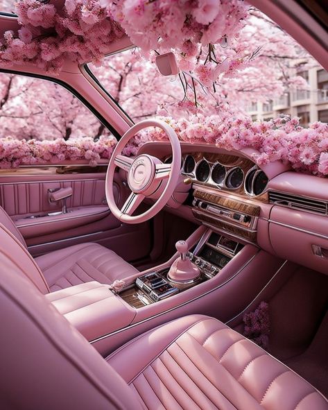 Pink Car Interior, 50 Shades Of Pink, Girly Backgrounds, Pink Beetle, Pink Glitter Wallpaper, Pijamas Women, Barbie Car, Pink Life, Pink Car