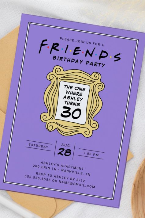 FRIENDS™ | The One With the 30th Birthday Invitation
Celebreate your Birthday with FRIENDS™ #friends #thirtybirthday #30thbirthday #elegant #birthday #happybirthday #birthdaycards #birthdayparty Friends 30th Birthday Theme, Mountain Wedding Invitations, Bridal Brunch Invitations, 30th Birthday Cards, 30th Bday, 30th Birthday Invitations, 50th Birthday Invitations, 40th Birthday Invitations, 90s Party