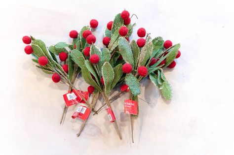 Use picks to transform a cheap christmas tree Floral Picks Christmas Tree, Diy Floral Picks, Diy Christmas Picks, Christmas Tree Floral, Cheap Christmas Tree, Cheap Christmas Trees, Christmas Tree Picks, Christmas Picks, Floral Picks