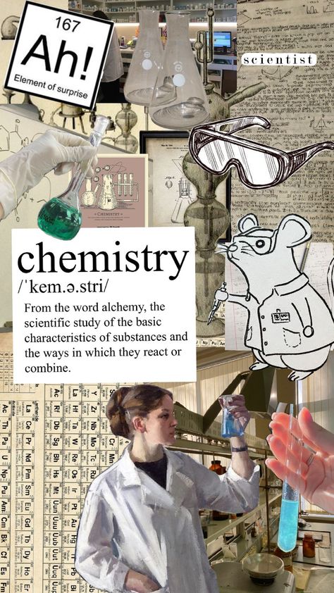 #stemmajor #science #biology #chemistry #doctor #medicalschool #medicine #academia Chemistry Poster Aesthetic, Yellow Chemistry Aesthetic, Pharmaceutical Science Aesthetic, Chemistry Goodnotes Cover, Studying Chemistry Aesthetic, Chemistry Aesthetic Art, Chemistry Motivation, Scientific Aesthetic, Science Collage