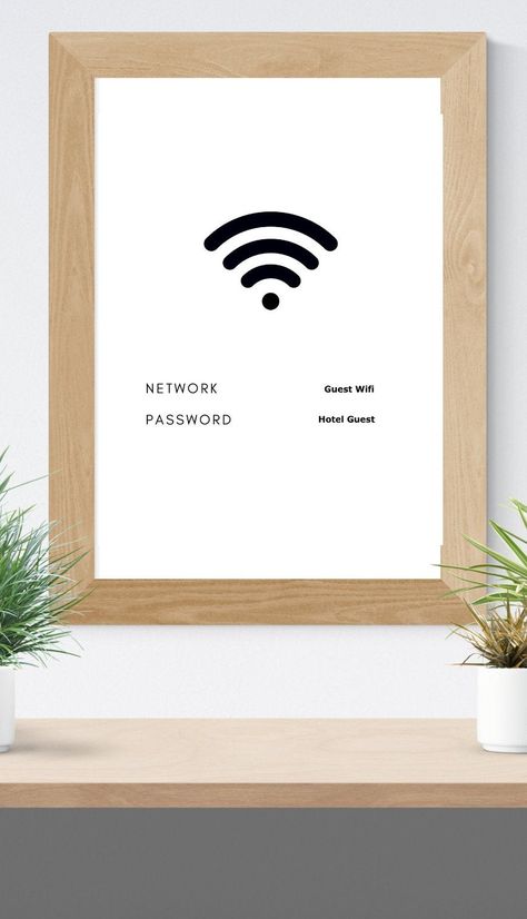 Wifi Password Ideas, Guest Welcome Baskets, Wifi Password Sign Printable, Wifi Password Printable, Guest Room Essentials, Airbnb Tips, Wifi Password Sign, Airbnb Decor, Wifi Sign