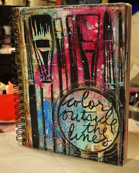 Donna Downey Artist Gang Tuesday tutorial. Shawn Petite alters a Journal using book pages. Cover Page For Art Book, Sketch Book Cover Ideas Sketchbooks, Sketch Book Front Cover Ideas, Art Journal Cover Ideas, Art Book Cover Ideas, Art Journal Covers, Sketch Book Cover Ideas, Quinacridone Magenta, Shawn Petite