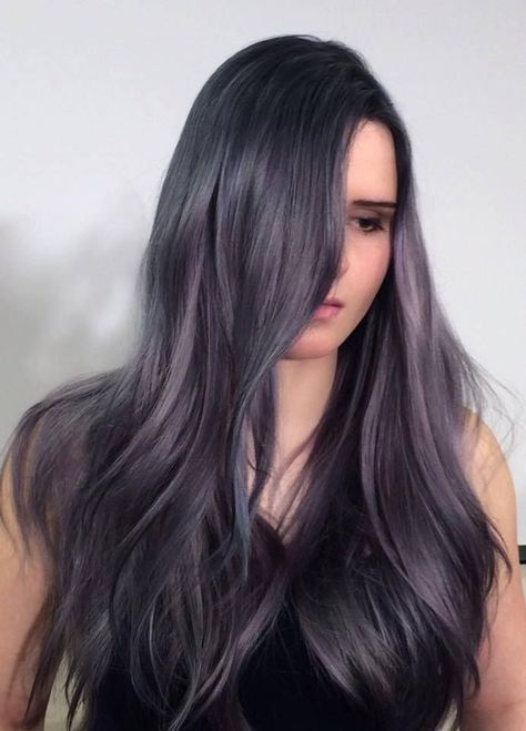 Dark Violet Hair, Purple Grey Hair, Medium Brown Hair, Violet Hair, Lilac Hair, Lavender Hair, Hair Color Shades, Hair Color Purple, Trendy Hair Color