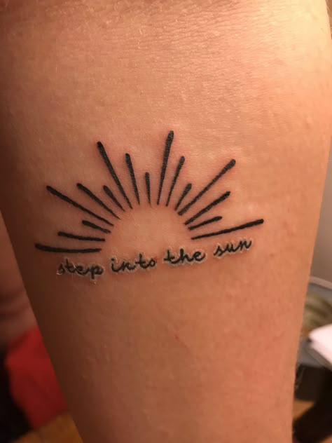 Still I Rise With Sun Tattoo, Sun Tattoo With Writing, Still I Rise Sun Tattoo, Sun Shine Tattoo, Sunrise Tattoo Rising Sun, Sunrise Tattoo Simple, Here Comes The Sun Tattoo, Rising Sun Tattoo, The Sun Tattoo