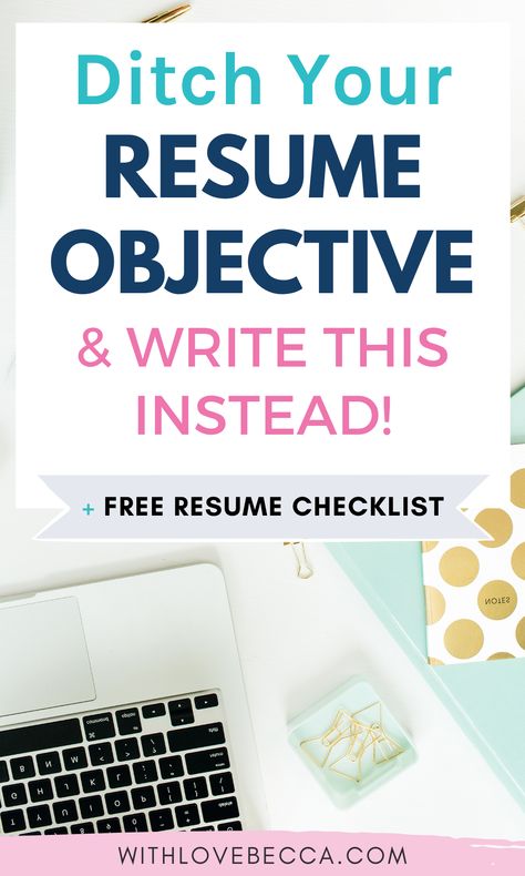 Ditch your resume objective and write this instead How To Write An Objective For A Resume, How To Update Your Resume, Job Searching Tips, Resume Objective Statement Examples, Linkedin Strategy, Career Objectives For Resume, Career Change Resume, Writing A Resume, Resume Checklist