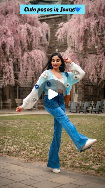 Kriti Kushwaha | Travel & Posing on Instagram: "3 cute poses in jeans you have to try. 💙  Don’t forget to save. Like and follow @wanderesskriti for more tips and tricks.💕  Outfit linked in the bio.👗 Follow my shop on the LTK app to shop this post and get my exclusive app-only content! Link in bio. 🤗  #howtopose #posingtips #posingideas #posing #photoshoot #photoshootideas #posingforthecamera #creativity #poseideas #photoposes #tipsandtricks #phototips #posesforpictures #trending" Poses In Jeans, Posing Photoshoot, Easy Photography Ideas, Casual Nails, Best Pose For Photoshoot, Posing Tips, Foto Tips, Cute Poses, Photo Tips