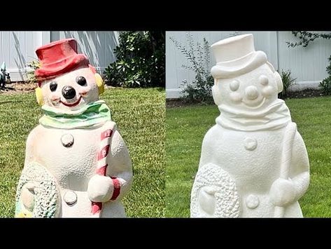 How to restore a Christmas Blowmold: Stripping paint - YouTube Paint Stripping, Blow Molds, Stripping Paint, Blow Molding, I Have Done, Laundry Detergent, Christmas Time, Molding, Christmas Decorations