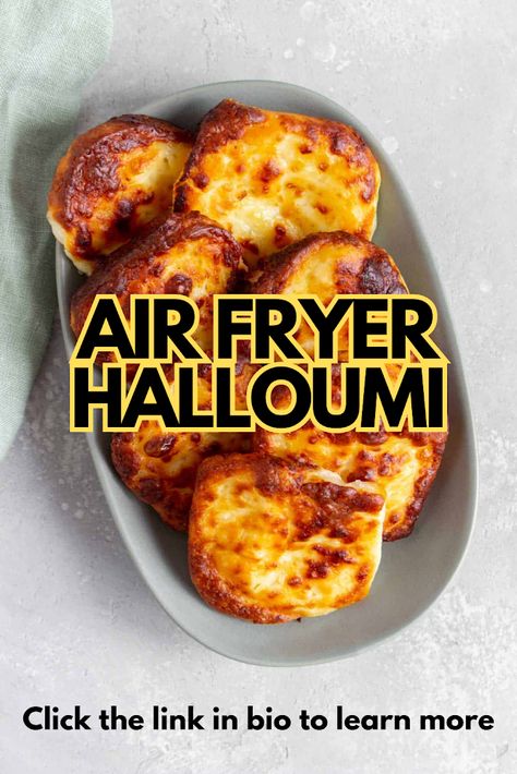 Air Fryer Halloumi: Indulge in crispy perfection with this easy air-fried halloumi recipe. A savory delight that's irresistible and oh-so-satisfying. Credit: Carmy | Meal Prep Recipes, Instant Pot Recipes, Easy Recipes #healthyfood #healthylifestyle #healthyrecipe #healthymeals #halloumi Halloumi Air Fryer, Air Fryer Halloumi Fries, Air Fry Halloumi, Air Fried Halloumi Fries, Airfryer Halloumi, Air Fryer Halloumi, What Is Halloumi, Instant Pot Recipes Easy, Cooking Halloumi