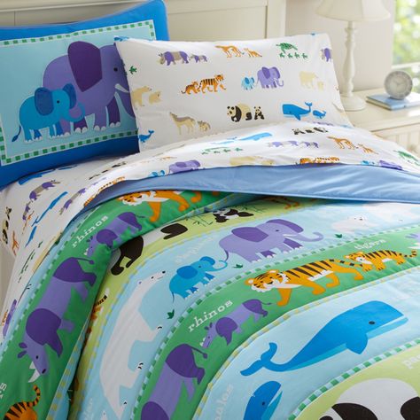 Endangered Animals Comforter Set by Olive Kids Toddler Comforter, Toddler Sheets, Cotton Comforter Set, Twin Comforter Sets, Twin Comforter, Cotton Comforters, Print Comforter, Endangered Animals, Twin Mattress