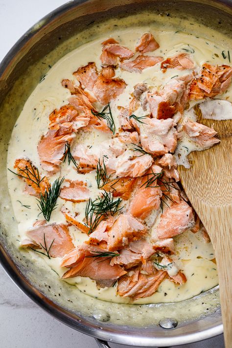 Salmon And Dill Pasta, Salmon Dill Pasta Recipes, Best Salmon Pasta Recipes, Salmon Dill Pasta, Italian Salmon Pasta, Dinner Not Chicken, Salmon Meatballs Pasta, Best Pescatarian Recipes, Salmon Cream Pasta