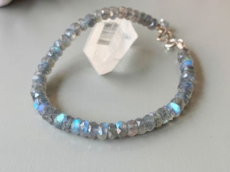 Labradorite Bracelet Faceted Labradorite Beaded Bracelet - Etsy Silver Bracelets For Women, Labradorite Bracelet, Jewelry Bracelets Silver, Labradorite Jewelry, Labradorite Beads, Homemade Jewelry, Scottsdale Az, Gold Filled Jewelry, Gold Plated Jewelry