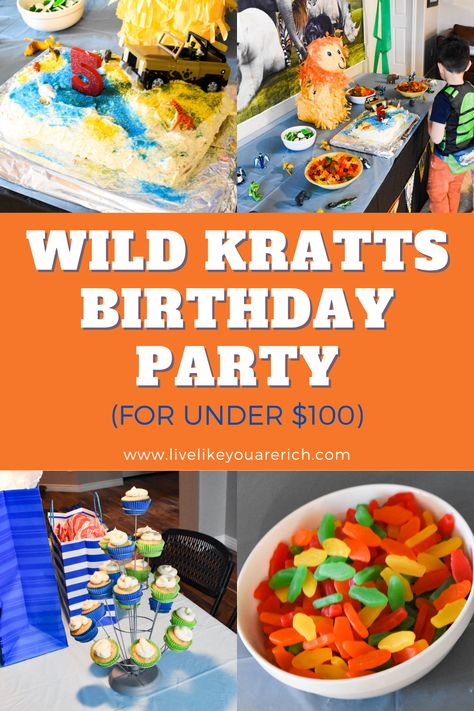 My kids love wild kratts. Adorable Wild Kratts birthday party for my son’s birthday. With a little planning and some great deals, I was able to put this Wild Kratts birthday party on for less than $100. It was such a FUN party! The kids loved it. Find out how on the blog. Wild Kratt Party Food, Wild Kratts Party Food, Wild Kratts Birthday Party Ideas, Wild Kratts Birthday Party Games, Wild Kratts Party Favors, Wild Kratts Birthday Party Decoration, Wild Kratts Birthday Party Favors, Wild Kratts Birthday Party Food, Wildkrats Birthday Party Ideas