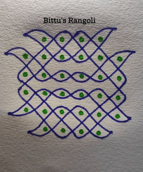 Bittu's Rangoli - 6*4*4 dots rangoli Bittu's Rangoli... Krishna Rangoli, Simple Rangoli With Dots, Pattern Design Drawing, Pulli Kolam, Rangoli Designs Photos, Dots Rangoli, Rangoli Side Designs, Big Rangoli, Sikku Kolam