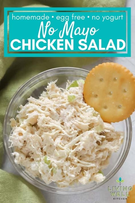 Chicken Salad Recipe Without Mayonnaise, Chicken Salad Recipe No Mayo, Homemade Chicken Salad Recipe, Chicken Salad Without Mayo, Chicken Salad No Mayo, High Protein Chicken Salad, Homemade Chicken Salad, Gameday Recipes, Classic Chicken Salad